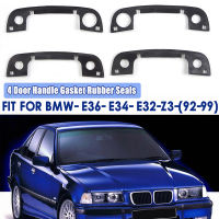 1เซ็ต 4ชิ้นรถนอกมือจับประตูชุดปะเก็นยางสีดำซีลเหมาะสำหรับ BMW E36 E34 E32 3 5 7ชุด Z3 4ประตูอุปกรณ์เสริมในรถยนต์