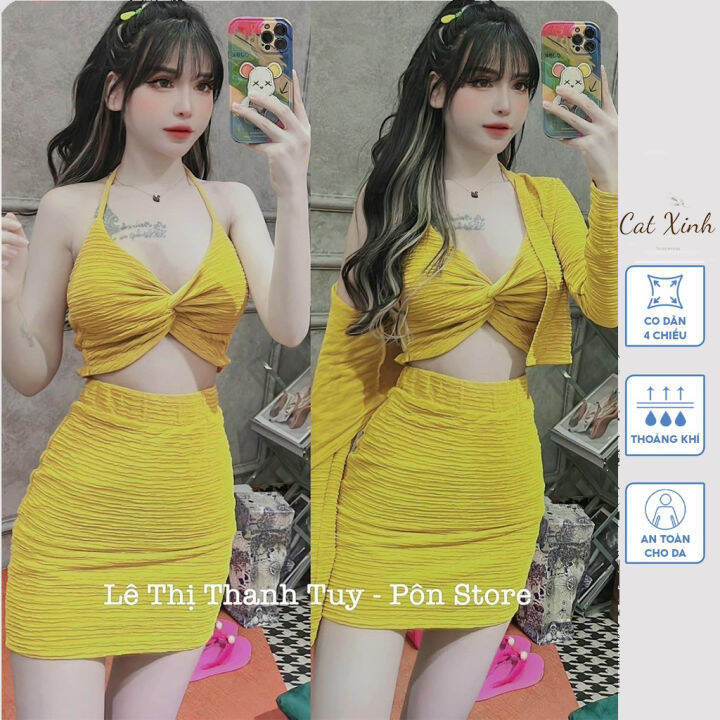 Set 3 Món Váy Nữ SBM25 Chất Vải Xốp Kiểu Dáng Body Sexy Xinh Sắn ...