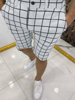 New Fashion Striped Plaid Printed Mens Shorts Summer Smart Casual Mid Waist Short Pant Men 2022 Harajuku Loose Shorts Streetwear