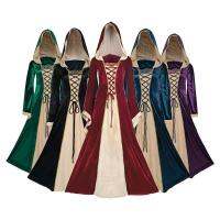 [COD] long section slim waist hooded high-end velvet dress cos womens coat female