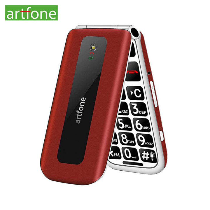 artfone-f20-red-2g-กระดุมขนาดใหญ่โทรศัพท์มือถือสำหรับผู้สูงอายุ-เมนูภาษาอังกฤษ