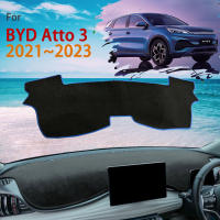 แผ่นคลุมแผงหน้าปัดรถยนต์หนังหุ้มฉนวนหนาสำหรับ BYD Atto 3 Atto3 2021 2022 2023คุณภาพสูงกันลื่นกันป้องกัน UV จากแสงแดดกันลื่นกระบังแสงที่ปิดแผงกันลื่นตกแต่งอุปกรณ์เสริมรถยนต์ภายใน