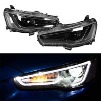 VLAND LED Dual Beam โปรเจคเตอร์แบบไดนามิกไฟหน้า Blackout Fit สำหรับ Mitsubishi Lancer/Evo X 2008-2017 LHD