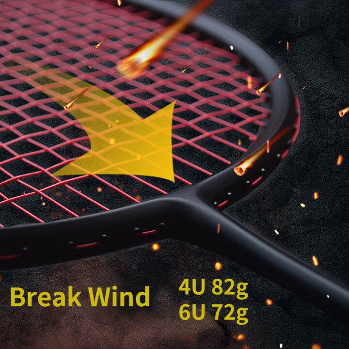 GY 4U 82g 6U 72g Classical Black Racket Carbon Fiber Badminton Rackets