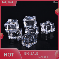 Jacky 10ชิ้น/แพ็ค fake acrylic ICE cubes Crystal Clear 2/2.5/3cm Square,