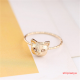 Shipiaoya แหวนประดับแหวนพลอยเทียมรูปแมวขนาดเล็กน่ารักสำหรับผู้หญิง1ชิ้นสีดำทองสีเงิน