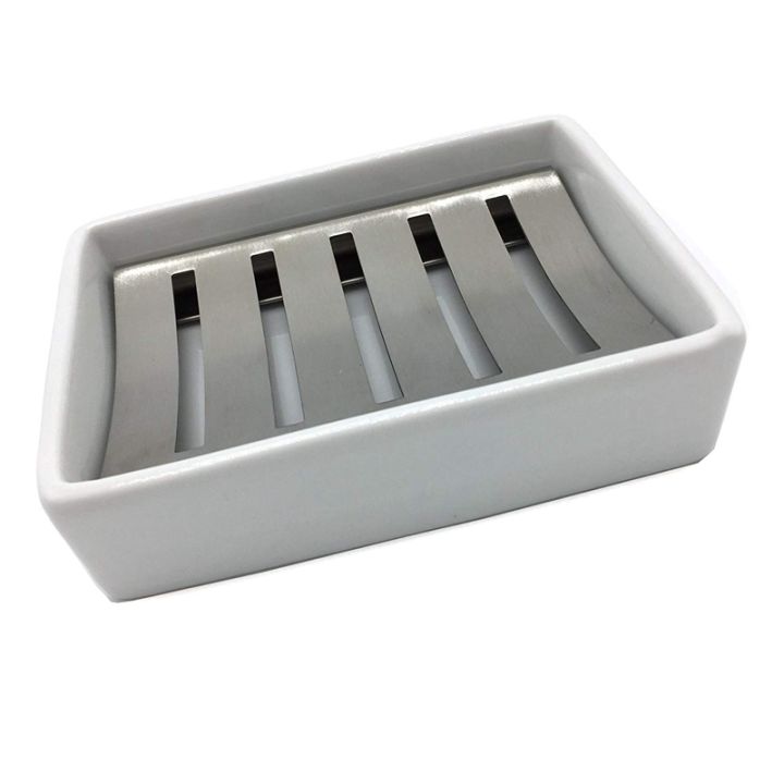 ceramic-soap-dish-stainless-steel-soap-holder-for-bathroom-and-shower-double-layer-draining-soap-box