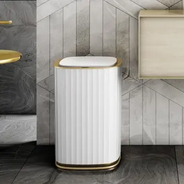 Golden Bathroom Trash Bucket  Black Golden Bathroom Trash - 15l