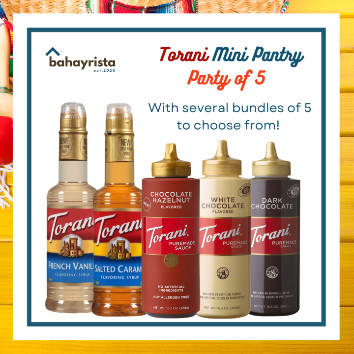 Bahayrista Torani Mini Pantry Party of 5 Bundles of Syrups & Sauces