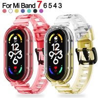 Tali Resin TPU Silikon untuk Xiaomi Mi Band 7 6 5 4 3 Gelang Pengganti Transparan untuk Mi Band 7 Miband 6 Miband 5 Gelang