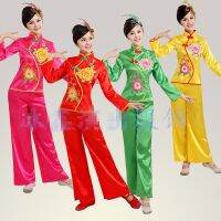 Chinese traditional green good quality suits New Spring and Summer Square Yangge Garment National Modern Dance Female Fan Dance