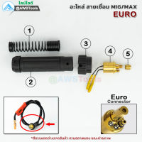 อะไหล่ ท้ายสาย MIG EURO ปลั๊กเสียบฐานปืน , ปลั๊กเสียบฐานปืน CO2  #MAG #PANA #15AK #25AK #24KD #26KD