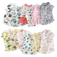 Summer Childrens Pajamas Short Sleeve Pyjamas Kids T-shirt+shorts 2pcs Cartoon Pajamas For Girls Boys Baby Sleepwear Nightwear