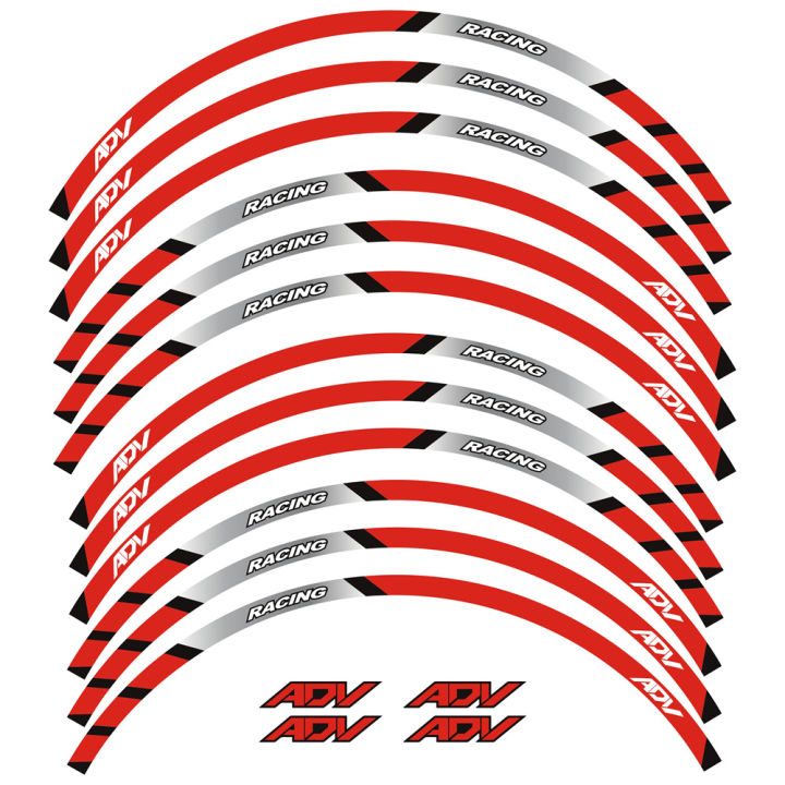 อุปกรณ์เสริมสัญลักษณ์ขอบดุมล้อ14-13-นิ้วแม็กมอเตอร์ไซค์สะท้อนแสงแถบรูปลอกสติ๊กเกอร์ขอบล้อสำหรับ-honda-adv-150-160-350-750
