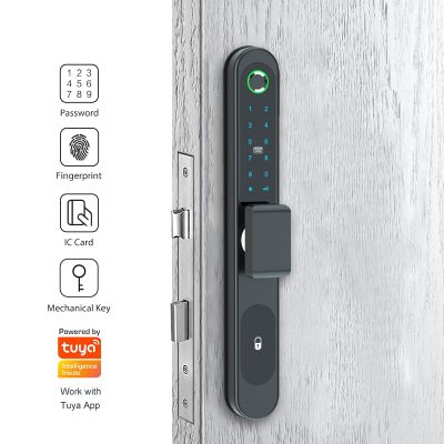 ไร้สาย Tuya สมาร์ทบลูทูธโฮมอพาร์ทเมนท์รหัสผ่านดิจิตอลความปลอดภัยของลายนิ้วมือไร้กุญแจเครื่องอ่านบัตร NFC ล็อคประตูกับ