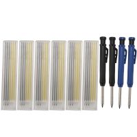 4 Pcs Woodworking Construction Pencil with 36 Pcs Refills, Solid Carpenter Pencils Built-in Sharpener Mechanical Pencil