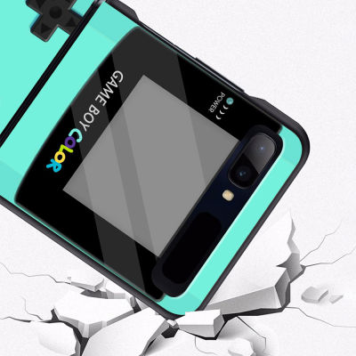 เกมคลาสสิก Gaming Case สำหรับ Samsung Galaxy Z Flip4 Z Flip 5G Hard PC ศัพท์ Coque Z Flip3แยกพับพลาสติกสีดำ Caso