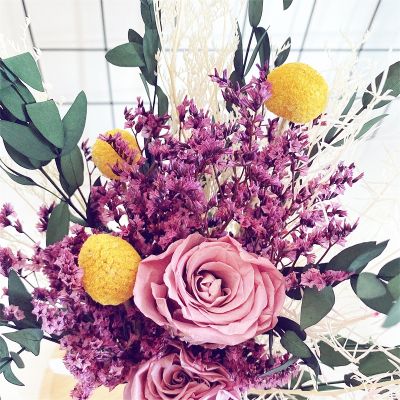 [AYIQ Flower Shop] Immortal Rose ช่อดอกไม้ประดิษฐ์แห้งจริง Eucalyptus Green Plant ขายส่งงานแต่งงานตกแต่ง