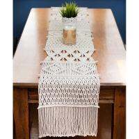 [HOT ZEXKLIOALQAQ 529] Macrame Table Runner Boho Wedding Table Decor Handwoven Vintage Farmhouse Bohemian Dining Room Style Decorations