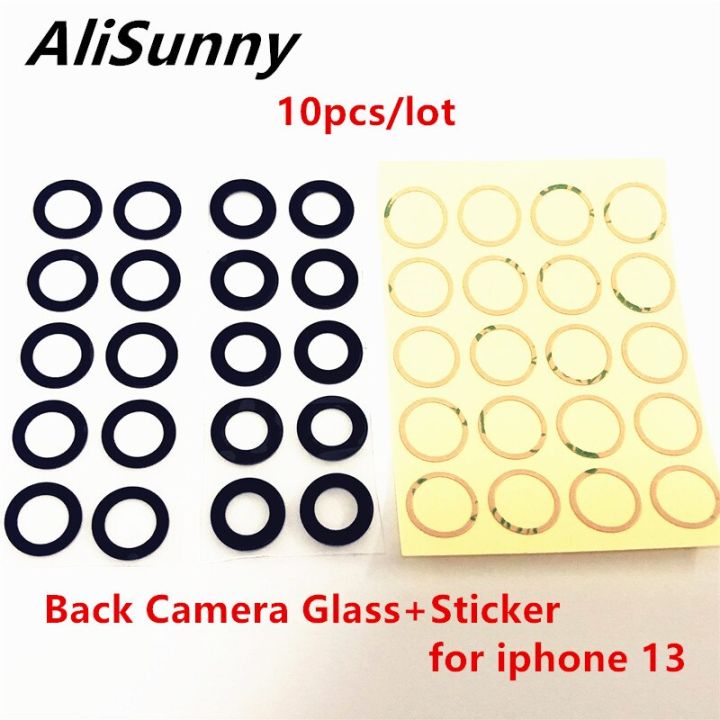 【❖New Hot❖】 anlei3 Alisunny กระจกกล้องถ่ายรูปหลัง10ชิ้นสำหรับ Iphone 13 Pro Max 13mini ฝาครอบกล้องมองหลังเลนส์3M ชิ้นส่วนที่ยึดสติกเกอร์