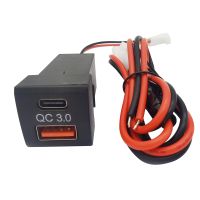 Car Dual USB Charger Socket PD Type-C Adapter for Toyota QC 3.0 Quick Charge