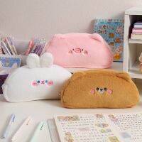 【DT】hot！ Korean Cartoon Piggy Plush Pen Bag Student Large Capacity Pencil Storage Bags Girl Stationery Box