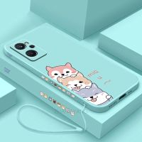 Casing For  Realme 9i Phone case Silicone TPU soft shell Three Lovely dog pattern send same color lanyard