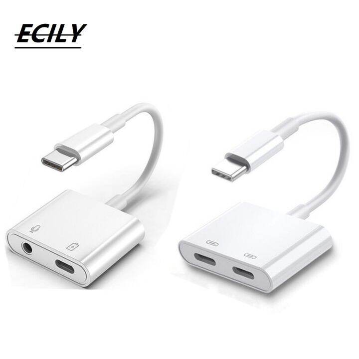 2 In 1 Type C To 3.5mm Earphone Jack Audio Charging Splitter Adapter