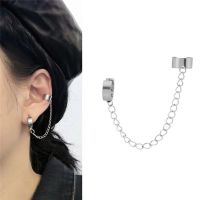 1PC Minimalist Metal Chain Ear Clip Earrings for Men Women Punk Silver Color Non Piercing Fake Earrings Jewelry Accessories Gift