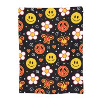 2023 in stock   Smiley Flannel Ultra-Soft Micro Fleece Blanket for Bed Couch Sofa Air Conditioning Blanket，Contact the seller to customize the pattern for free
