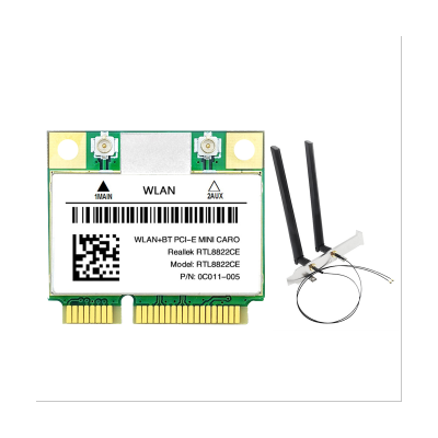 RTL8822CE WiFi Card with Antenna 1200Mbps 2.4G+5Ghz 802.11AC Network Mini PCIe BT 5.0 Support Laptop/PC Windows 10/11