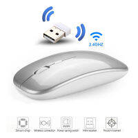 เมาส์ไร้เสียงไร้สาย ชาร์จแบตได้ Wireless Mouse USB2.4GHz เม้าส์ชาร์จไฟได้ (ไม่ใช่บลูทูธ) ใส่ถ่าน เมาส์ไร้สายไร้เสียงErgonomic Optical Usb Comput