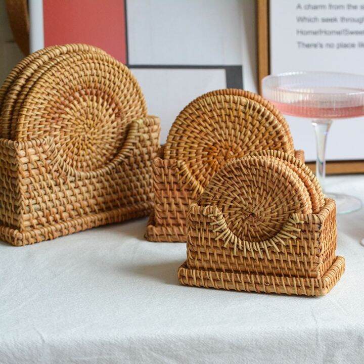 1pcs-drink-coasters-set-for-kungfu-tea-accessories-round-tableware-placemat-dish-mat-rattan-weave-cup-mat-pad-diameter-8cm10cm