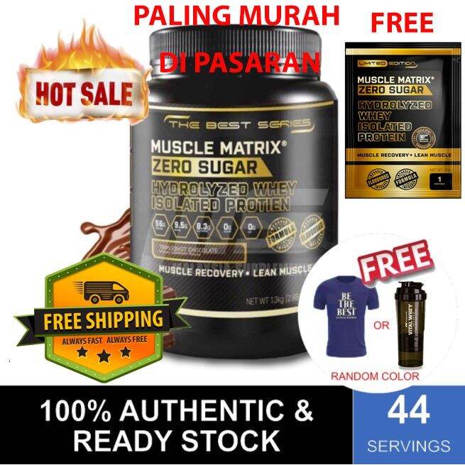 Hot Muscle Matrix Whey 44 Servings (FREE GIFT) Isolated Protein, Zero