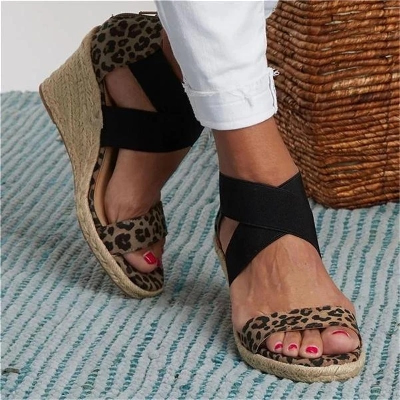 Shoes High-Heeled Sandals Wedge Sandals Dior Wedge Sandals brown animal pattern casual look 