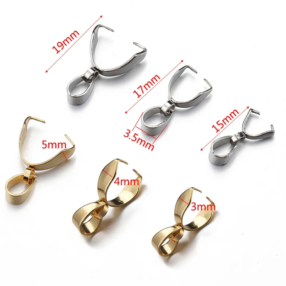 20pcs Stainless Steel Charms Pendant Clip Clasps Pinch Bail Clip