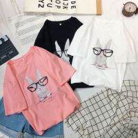 พร้อมส่ง เสื้อยืด แฟชั่น ลายกาะต่ายน้อย งานน่ารัก รุ่น YF81