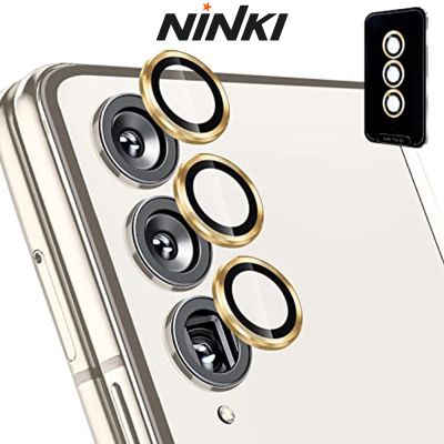 ~ Ninki กระจกนิรภัยกันรอยเลนส์กล้อง แบบใส 9H ขอบอลูมิเนียม เป็นมิตรกับสิ่งแวดล้อม สําหรับ Samsung Galaxy Z Fold 4 5G Z Fold 4