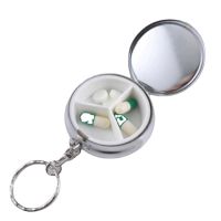 【YF】 1PCS Silver Medicine Case Tablet Portable Small Metal Round Rectangular Pill Box Container Holder