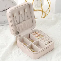 Earring Ring Necklace Storage Box Holder Organizer Jewelry Display Travel Jewelry Case Storage Box Leather Small Size Wholesale