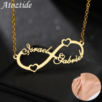 Atoztide Customize Infinite Name Necklace for Women Personalized Summer Stainless Steel Custom Choker Chain Jewelry Friend Gift2023