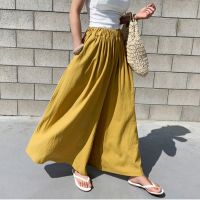 【CW】 Wide Leg Pants Hakama Korean Trousers Fashion Streetwear Loose Cotton Baggy Female