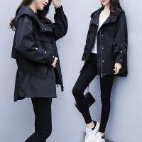 Long windbreaker whom 2022 female students little loose coat风衣女中长款2022宽松外套女学生小个子洋气显瘦上衣