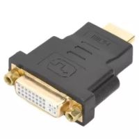 ถูก++ DVI-I (24+5) Female to HDMI Male Adapter (สีดำ/สีทอง) ของดี สายดิจิตอล สายHDMI สายทีวี สายสัญญาณทีวี