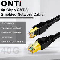 ONTi Cat8 สายเคเบิลแบบกลมสายเคเบิลเครือข่ายความเร็วสูง 24AWG สายเคเบิลชุบทอง 40Gbps 2000Mhz สำหรับ PS PC เราเตอร์อินเทอร์เน็ต Cat8 สาย-nxfnxfnxghnxgb