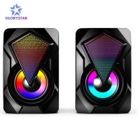 ซับวูฟเฟอร์หนักเอฟเฟกต์ X2ไฟหลากสีสันลำโพง Rgb คอมพิวเตอร์สเตอริโอยูเอสบีมัลติมีเดียซับวูฟเฟอร์หนัก