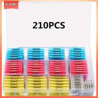 PLLEWY 210PCS กันน้ำกันน้ำได้ ขั้วต่อปลายท่อหด 26-10 AWG เกรดทางทะเล ขั้วต่อไฟฟ้าแบบจีบ พร้อมกล่องเก็บของ ฉนวนกันความร้อน ชุดขั้วต่อสายไฟ ยานยนต์สำหรับรถยนต์