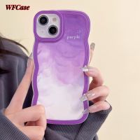 WFCase สำหรับ Vivo Y22 Y21 Y20 Y20S Y20i Y17 Y16 Y15 Y15A Y15S Y12 Y11 Y02 Y02S Y50 Y30i ไล่ระดับสีแบบเรียบง่ายสีม่วงลายคลื่นใหญ่เคสโทรศัพท์ตัวครอบเคสป้องกันเคส