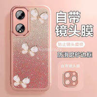 เคสโทรศัพท์แฟชั่นขายดีเคสโทรศัพท์ OPPO A98 A58 A38 A78 5G 4G เคสสมาร์ทโฟนหลากสี TPU ประกายผีเสื้อผิวนอกป้องกันแบบโปร่งใสกันกระแทกสำหรับ OPPOA38 4G