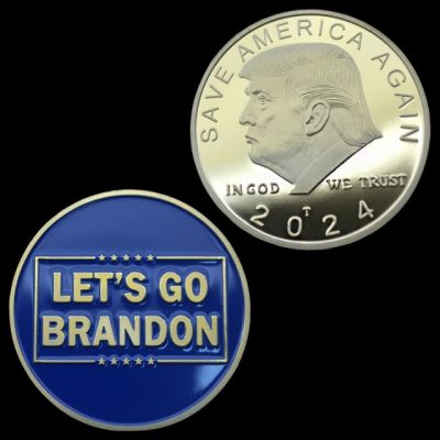 ไปกันเถอะ Brandon เหรียญทอง Fjb ประธานาธิบดีประเทศสหรัฐอเมริกาของที่ระลึกผู้สนับสนุนทรัมป์ช่วยอเมริกาเหรียญที่ระลึกรักชาติอีกครั้ง